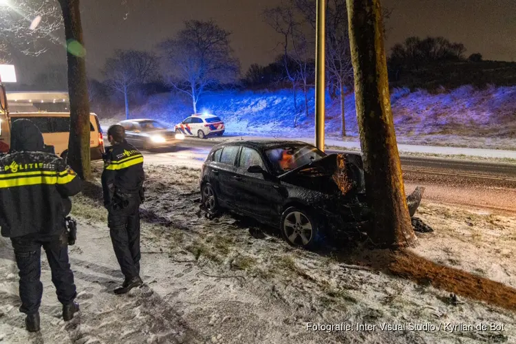 Auto tegen boom gereden in Zandvoort